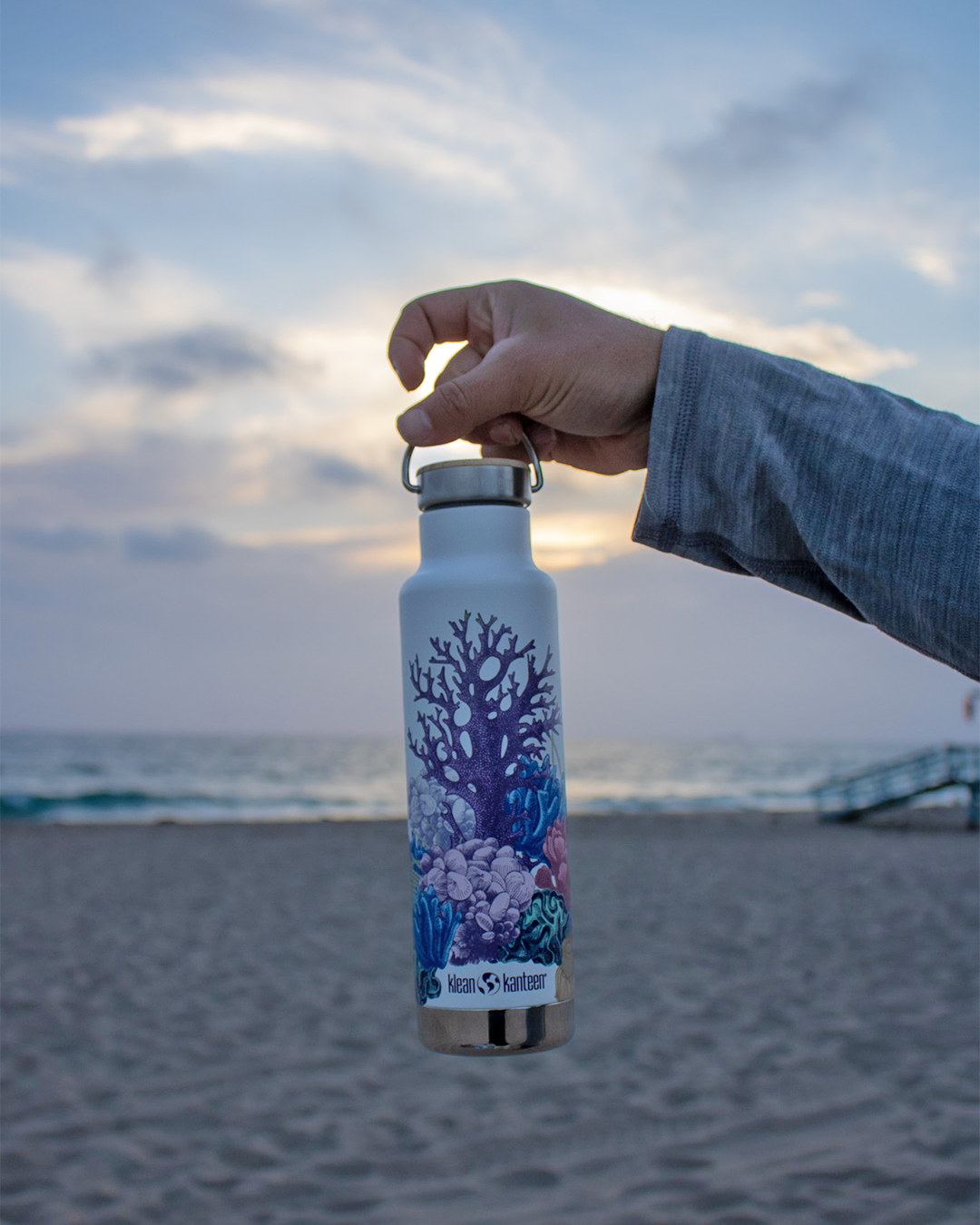 Botella Térmica del Dia de los Océanos con Tapa Bambú