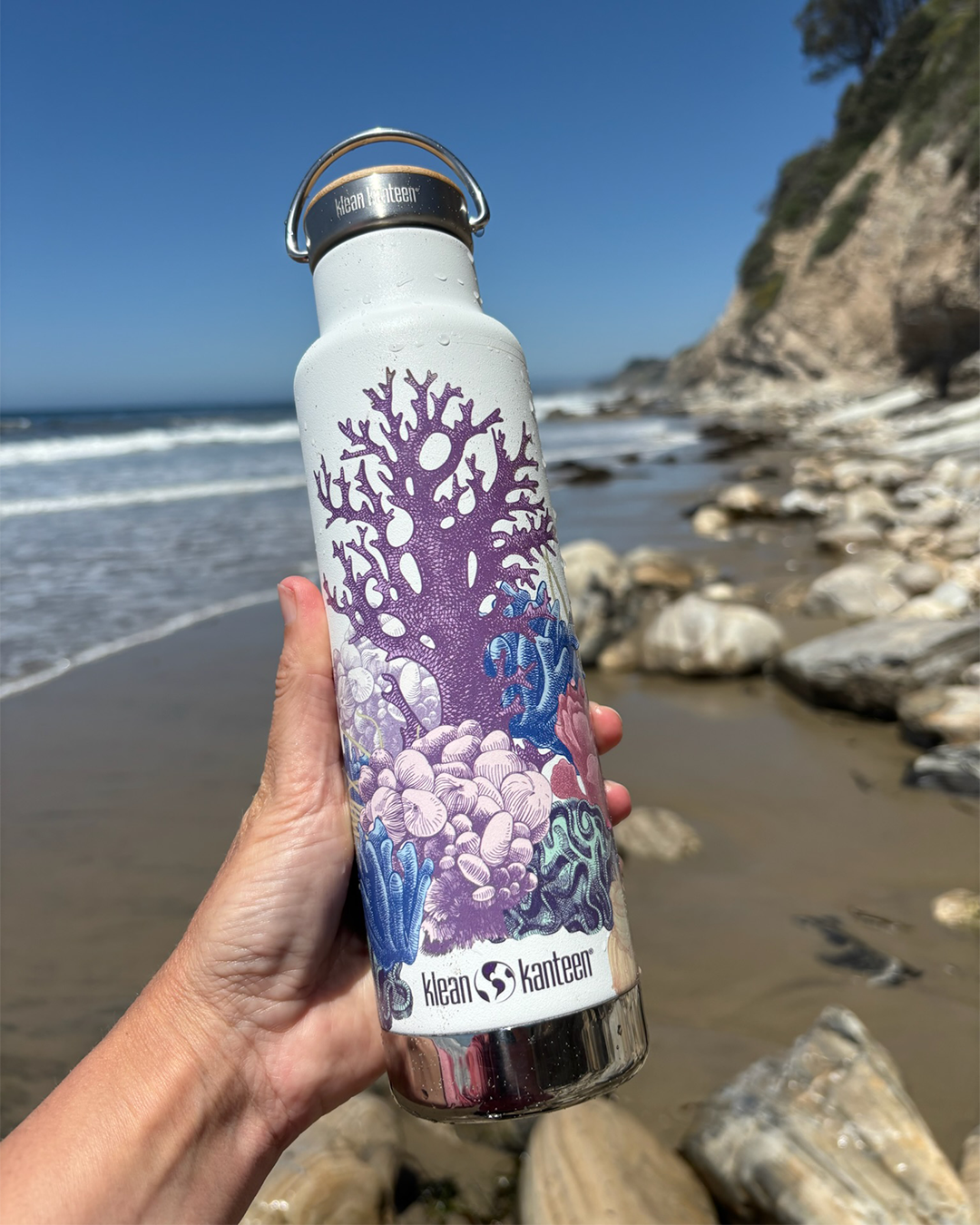 Botella Térmica del Dia de los Océanos 592 ML con Tapa Bambú