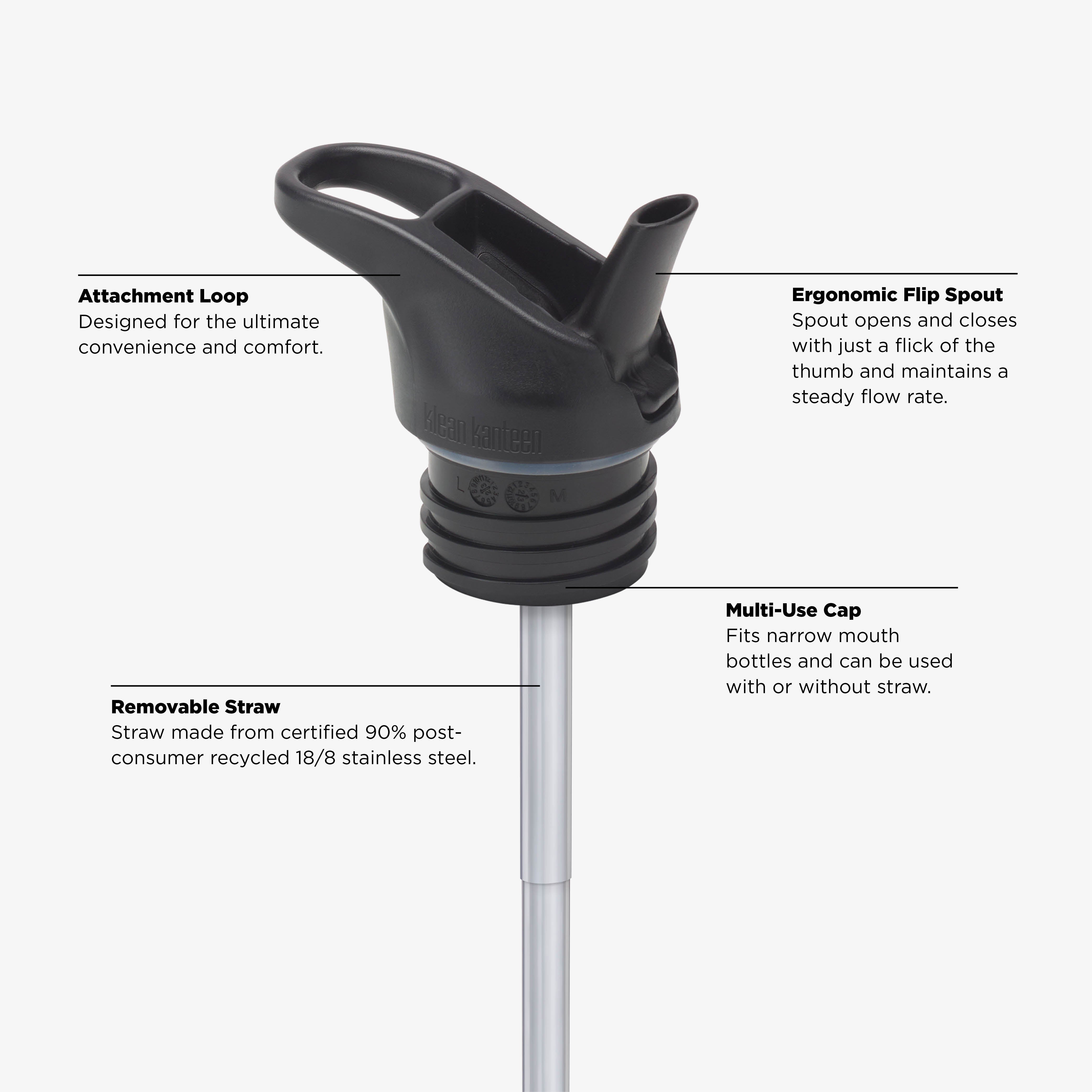 Botella Classic de 800 ML con Flip Seal Tapa con Bombilla